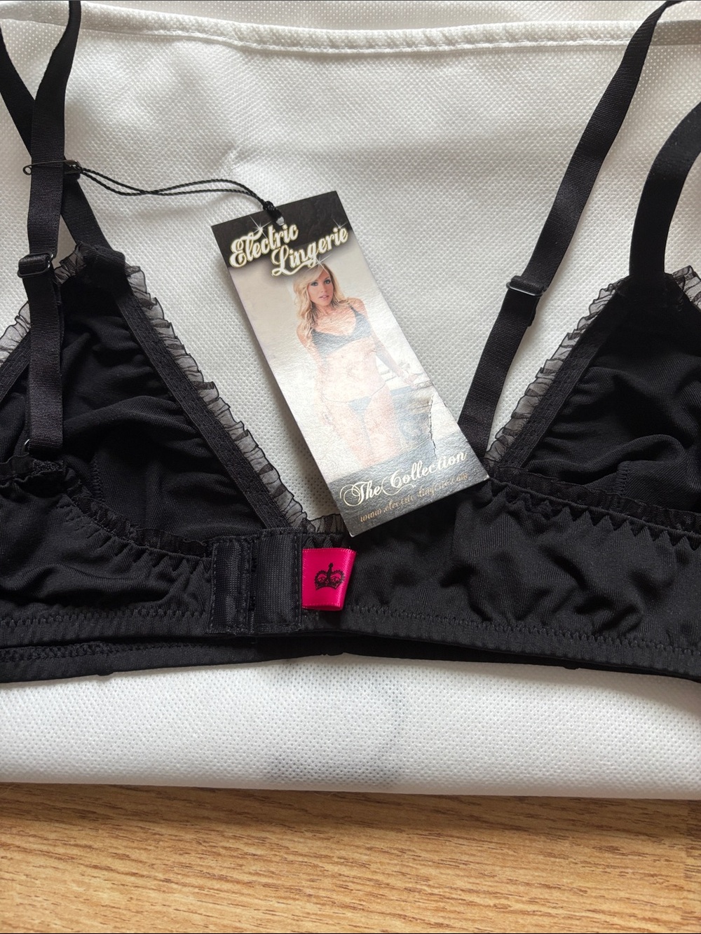 Electric Lingerie NWT Black Lace-Trim Bralette SMALL - Picture 6 of 17
